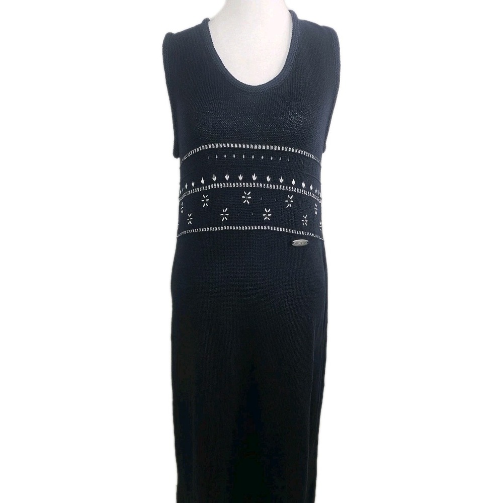 Women's Giesswein Made In Austria Maxi Navy Blue Sweater Dress Sz 38 US Med 8-10